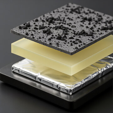 Three Layer Solid State Battery Architecture Cross Section Diagram Explaining Anode Cathode and Solid State Thin Film Electrolyte Technology