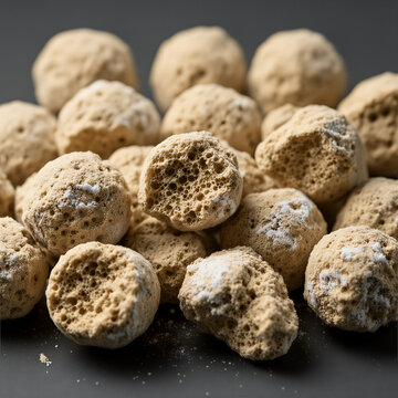 Macro shot of porous solid sorbent pellets used in direct air capture dac technology close up of carbon dioxide adsorbent material for carbon removal industry