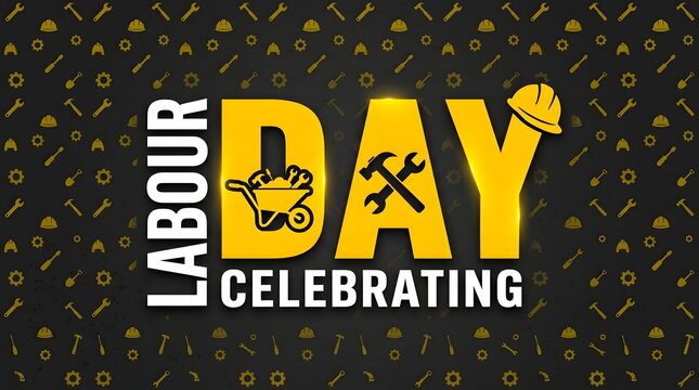 Labour day celebrations with construction tools