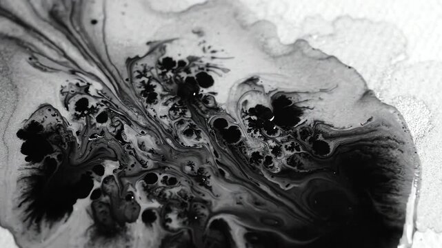Cinematic monochrome watercolor wash with a soft gray charcoal ink overlay flowing slowly