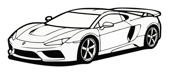 Naklejka premium Sports coupe car racing isolated on white background. Generative AI