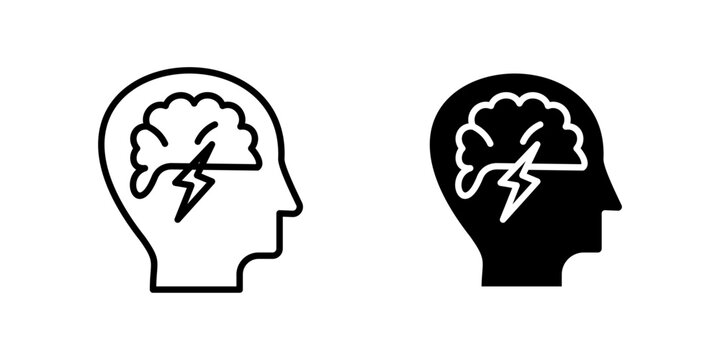 Brainstorming Brain Power icons, dual style icon set