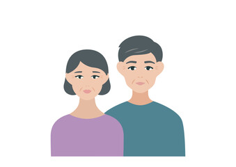 Obraz premium 中高年夫婦のベクターイラスト素材
