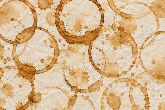 Vintage paper with coffee ring stains background