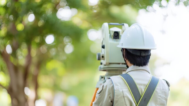 測量機器を使う技術者