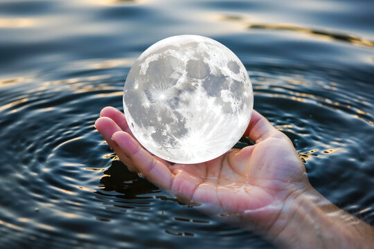 手のひらに乗る月 | A moon resting in the palm of one's hand Generative AI