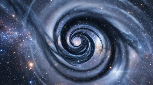 Galaxy spiral vortex swirls through deep space with brilliant starlight and celestial nebula gases creating a mesmerizing cosmic phenomenon in the vast unknown universe.