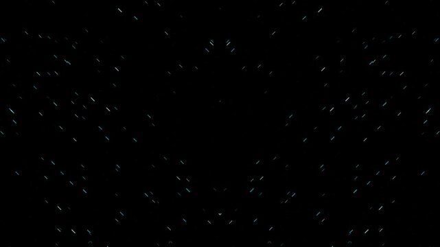 Black background with white specks flying.