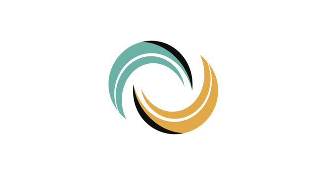 Synchronized Flowing Abstract Logo Design representing Connectivity and Synergy
