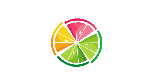 Vibrant Citrus Slice Abstract Design