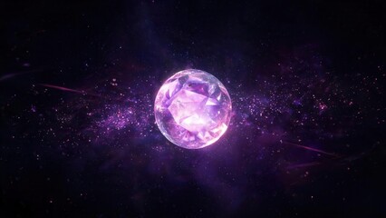 Fototapeta premium Glowing crystal sphere in space