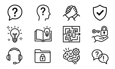 Fototapeta premium Set of business and technology line icons