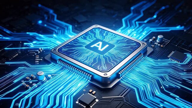 AI chip on circuit board