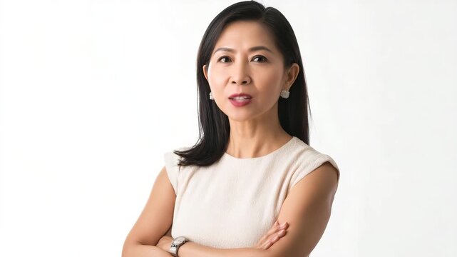 Mature woman smiling face portrait