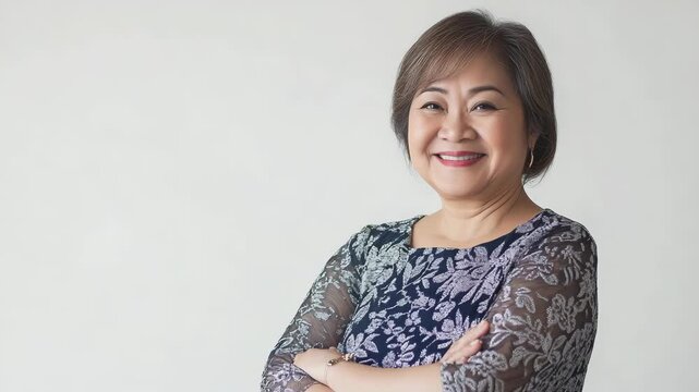 Mature woman smiling face portrait