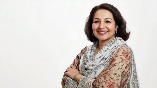 Mature woman smiling face portrait