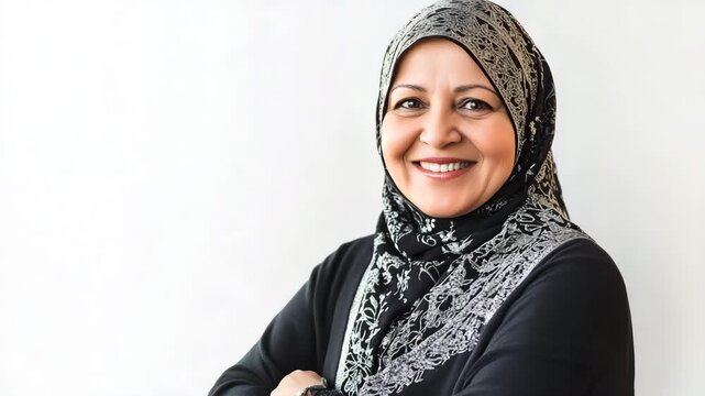 Mature woman smiling face portrait