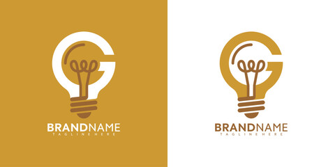 Logo design with light bulb and brandname. © Tegar