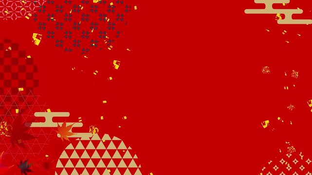 Traditional Japanese Patterns on Red 4K