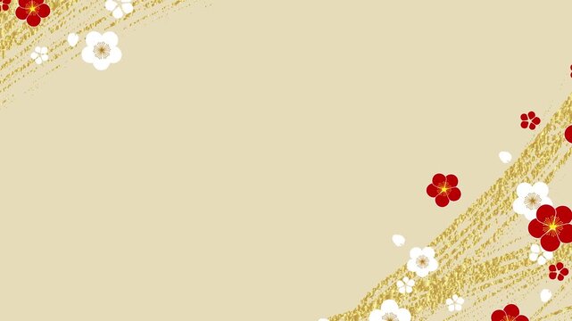 Elegant Japanese Plum Blossom Border 4K