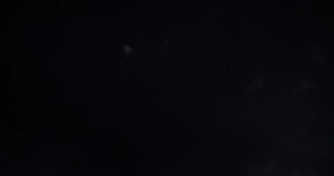 Firework Bursts Fading Through Smoke in Dark Night Sky Provo Utah