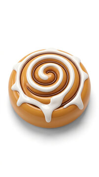 Traditional homemade sweet cinnamon roll with perfect swirl pattern