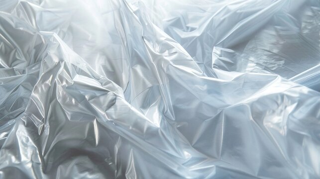 Clear plastic wrap stretched texture close up