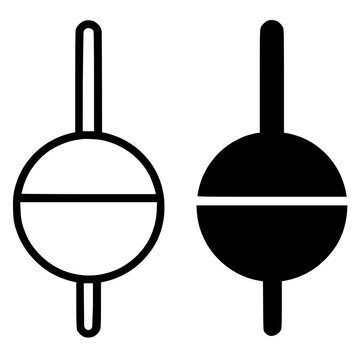 Minimalist bobber icon in outline and silhouette design
