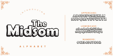 Fototapeta premium The Midsom Folk Inspired Font Rustic Grunge Style Typeface for Artistic Branding Projects