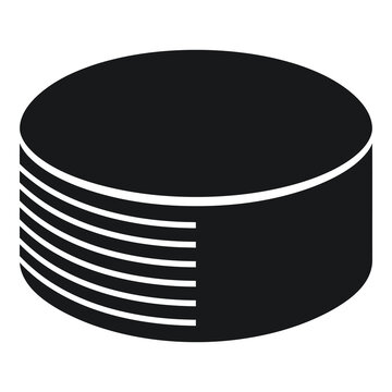 Stack of compact discs on white background  music storage media icon