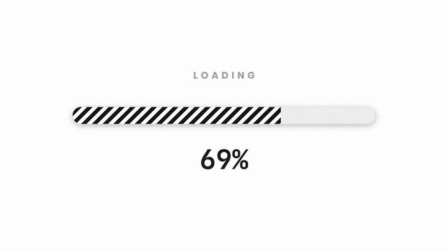 Loading bar with black and white stripe zebra on white background 