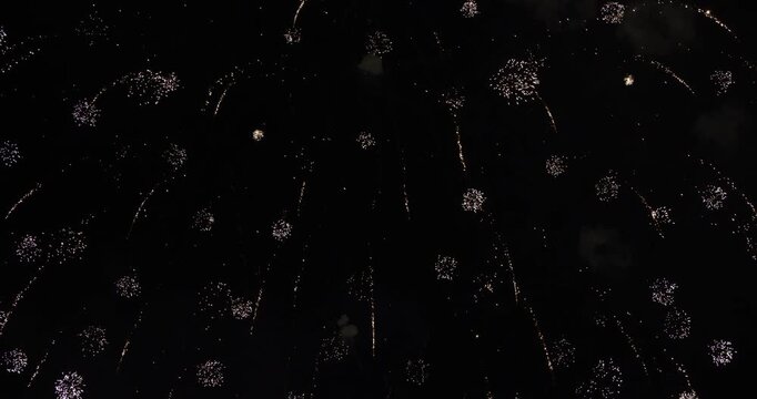 Glowing White Firework Sparks and Smoke Trails Night Sky Provo Utah