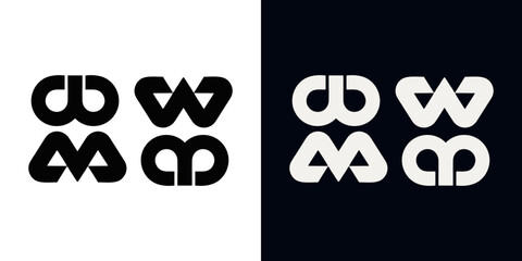 Abstract letter W M B D monogram logo icon set, modern infinity loop typography concept © PaulStd