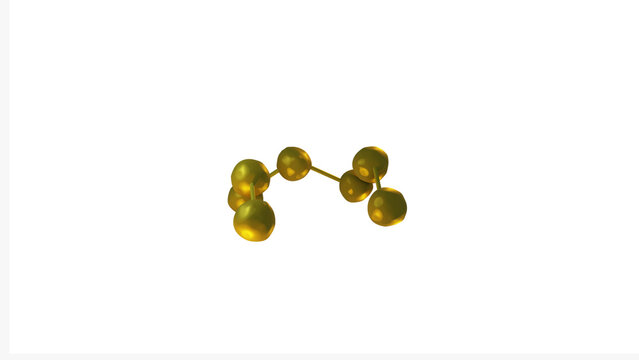  Cyclooctasulfur or Sulfur Molecular Structure over White Background