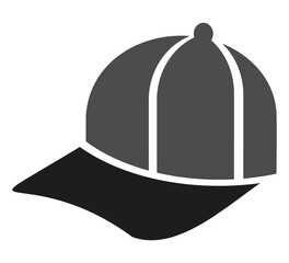 Fototapeta premium Simple gray vector icon representing baseball or softball symbols and equipment.