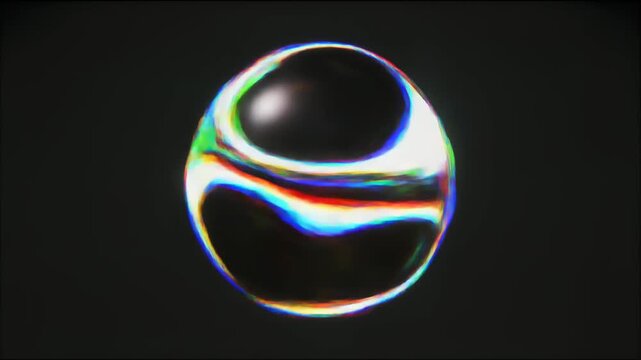 崩壊と再構築を繰り返すグリッチ球体の未来空間