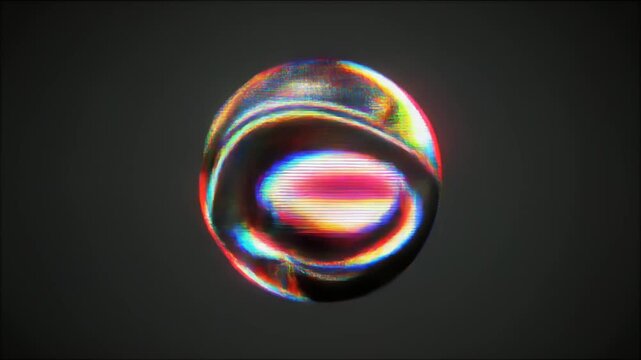 崩壊と再構築を繰り返すグリッチ球体の未来空間