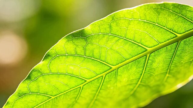 Closeup of a green leaf
