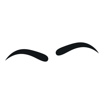 Eyebrow shapes on face  curved thick black lines  facial features icon