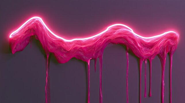 Glowing pink viscous substance dripping down from a luminous border