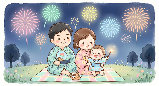 Baby Summer Bug Repellent Outdoor Care Icons Kawaii Watercolor Set