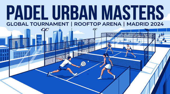 Padel Urban Masters Global Tournament Rooftop Arena Madrid 2024 Promotional Art