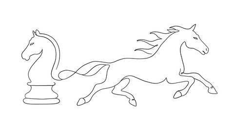 Horse and Chess Knight Silhouette Illustration © ImageFlow 