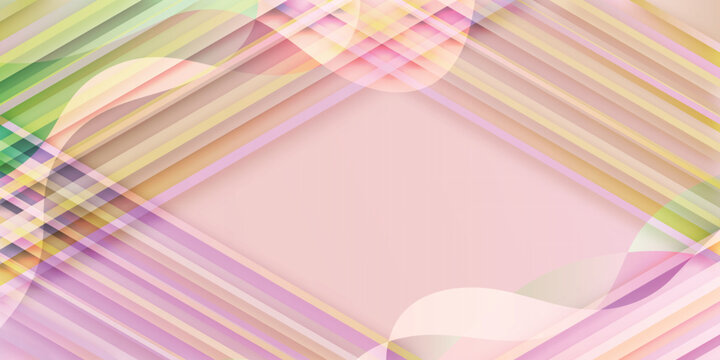 Abstract Pastel Geometric Line Background With Soft Curves