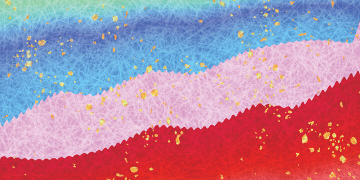Abstract Japanese Paper Texture with Colorful Wavy Patterns