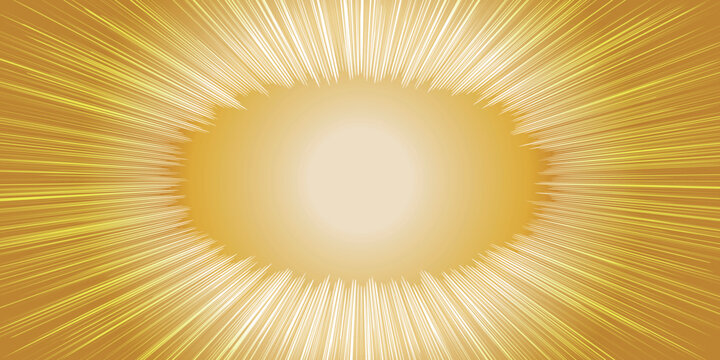 Golden Radial Speed Lines Background Effect
