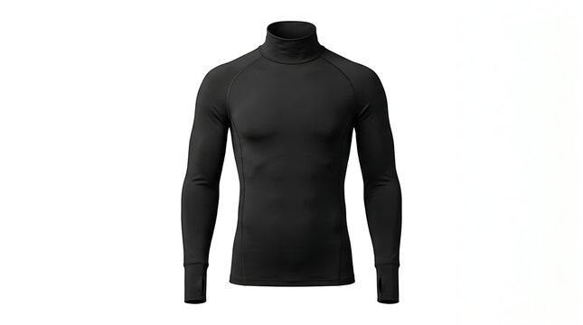 Black long-sleeve compression sports shirt