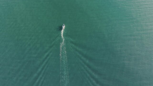 Aerial View of Speedboat by Ribeirao da Ilha, Florianopolis