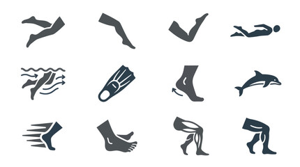 Collection of various swimming feet and fins. © Bilal