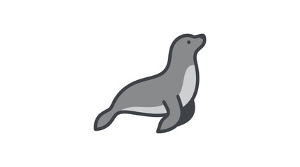 Cute cartoon seal on white background. © Bilal